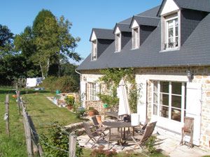 Patio area for Orchard Cottage, showing the teak furniture.